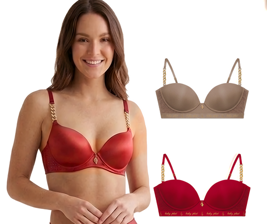 Baby Phat  Sexy Push-Up Bras 2-Pack | Deep Plunge Balconette  | Black & Espresso