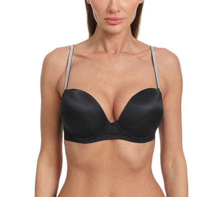 Sexy Push-Up Bra - Sparkle Rhinestone Straps