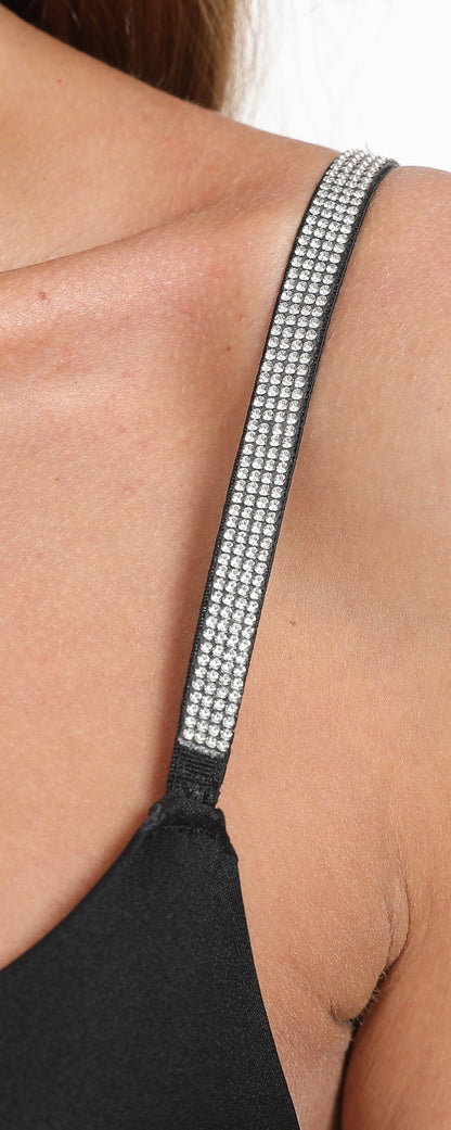 Sexy Push-Up Bra - Sparkle Rhinestone Straps