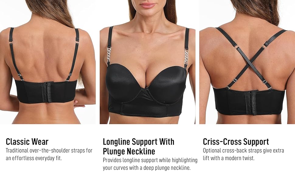 Sexy Push-Up Bra - Sparkle Rhinestone Straps
