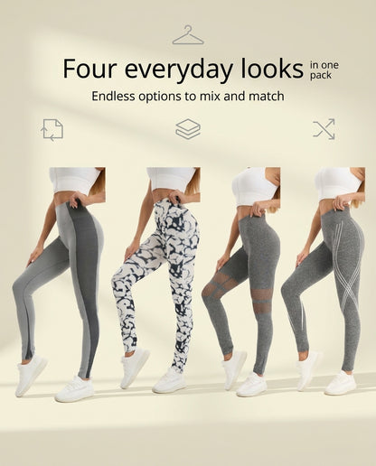 High Waisted Leggings(4 Pack)