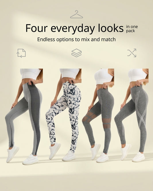 High Waisted Leggings(4 Pack)