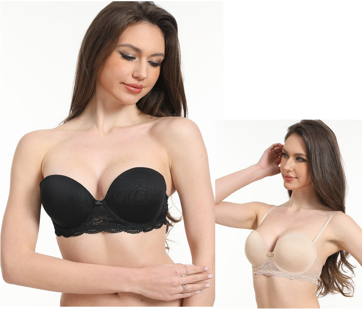 2 Pack Deep Plunge Balconette & Demi Bras - Group 9