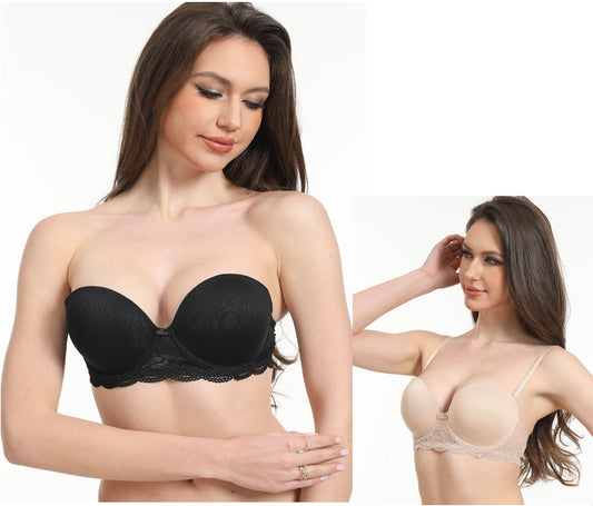 2 Pack Deep Plunge Balconette & Demi Bras - Group 9